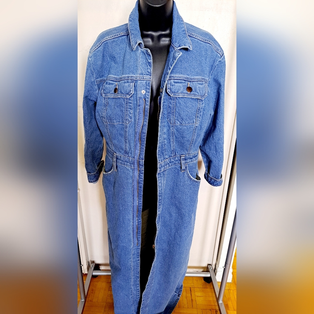 Women's Blue Denim Longline Jacket